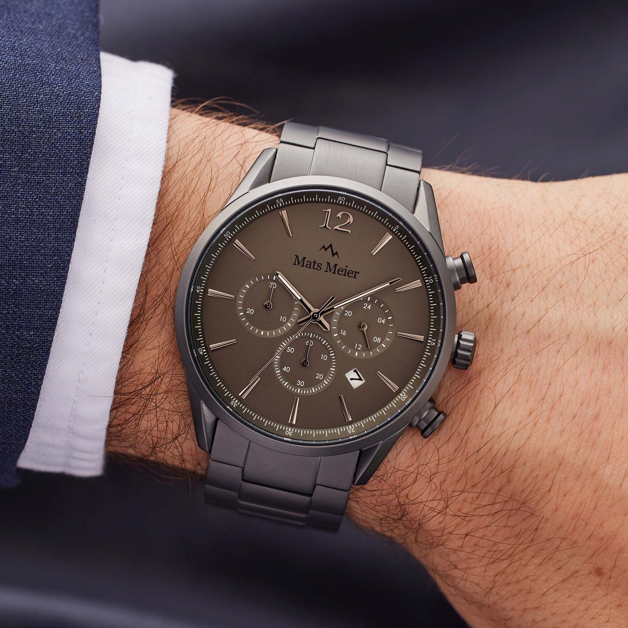 Mats Meier Grand Cornier - Horloge - Grafiet Grijs
