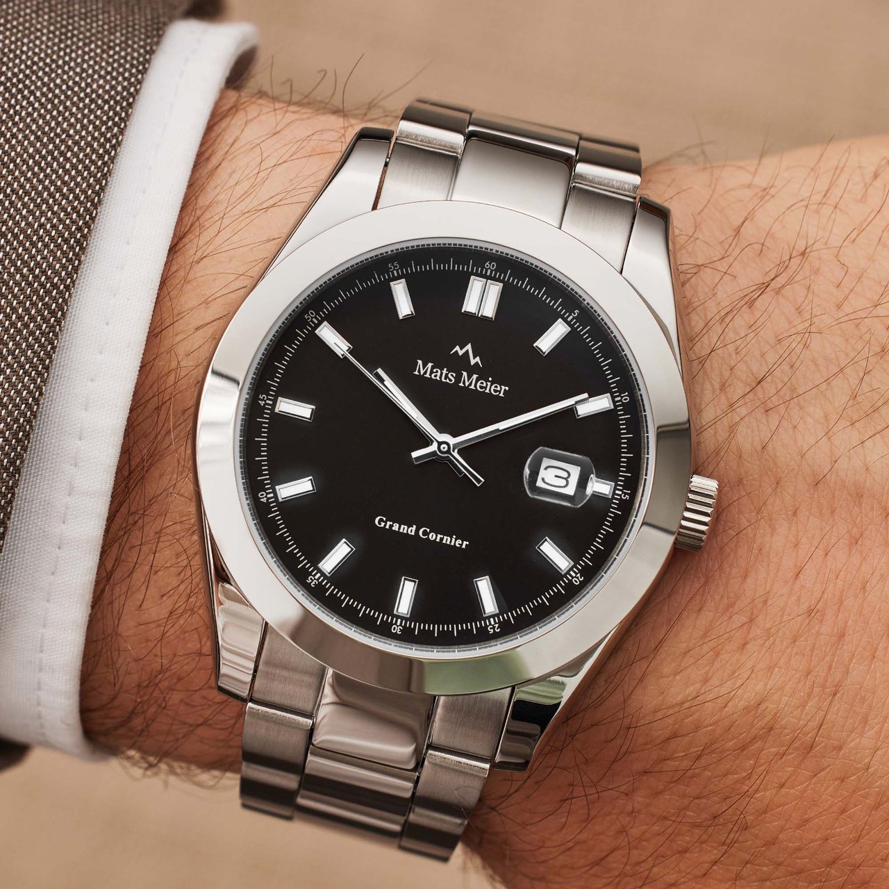 Mats Meier Grand Cornier - Horloge - Zwart Zilver