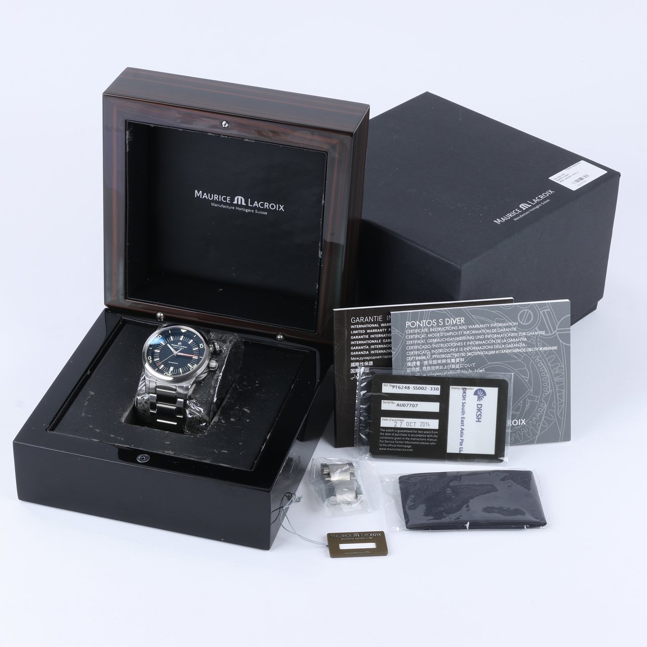Maurice Lacroix Maurice Lacroix Pontos AU07707 SS AT Black Dial PT6248-SS002L-330 Watch Zwart