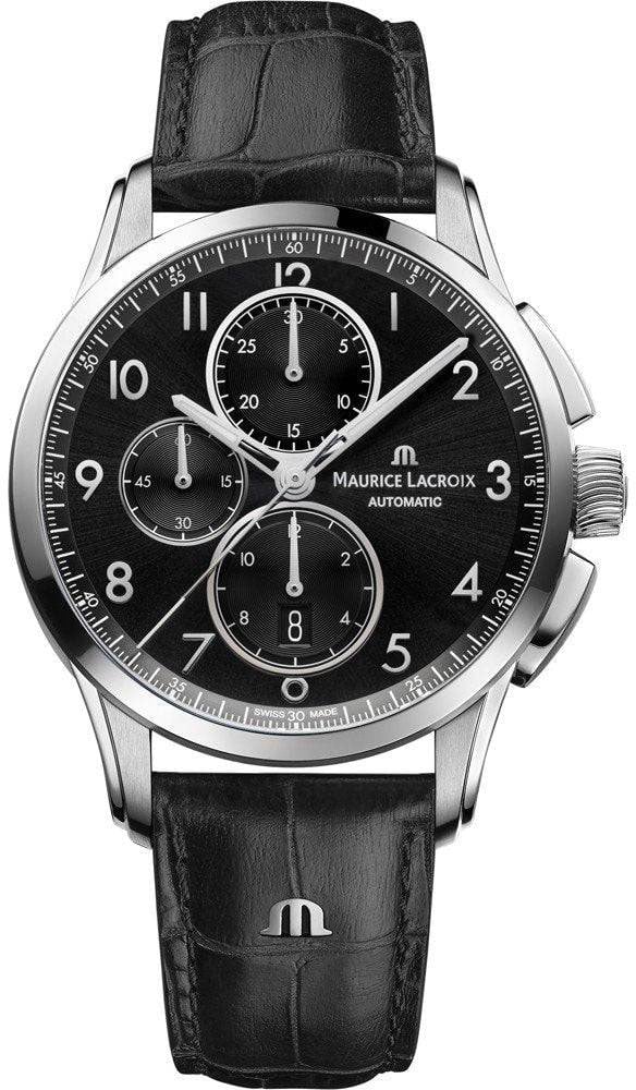 Maurice Lacroix Maurice Lacroix Pontos PT6388-SS001-320-2 Automatic Chronograaf Herenhorloge 43mm Zwart