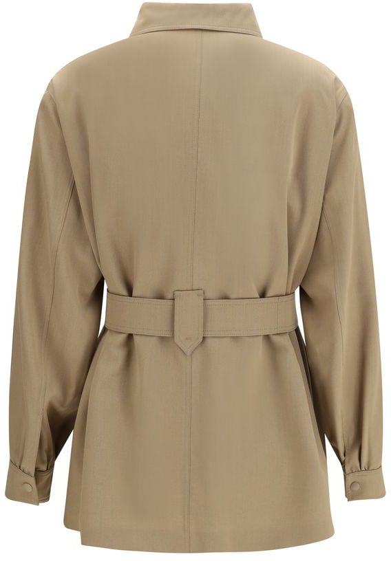 Max Mara Brown Wool Oves Aries Sleeveless Jacket Bruin