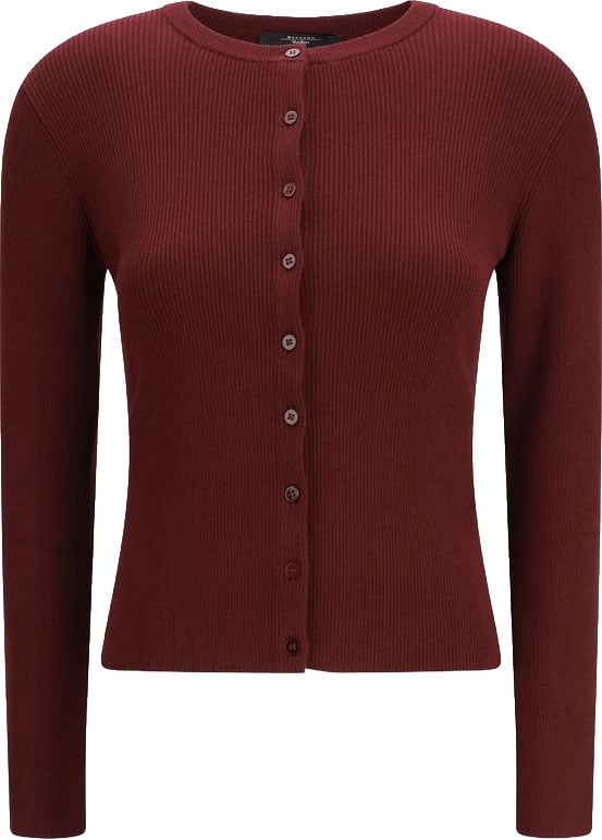 Max Mara Bordeaux Viscose Cardigan Maroon
