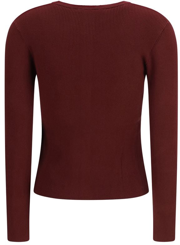 Max Mara Bordeaux Viscose Cardigan Maroon