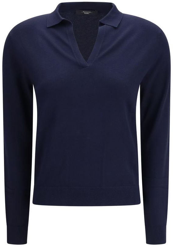 Max Mara Blue Viscose Sweatshirt Blauw