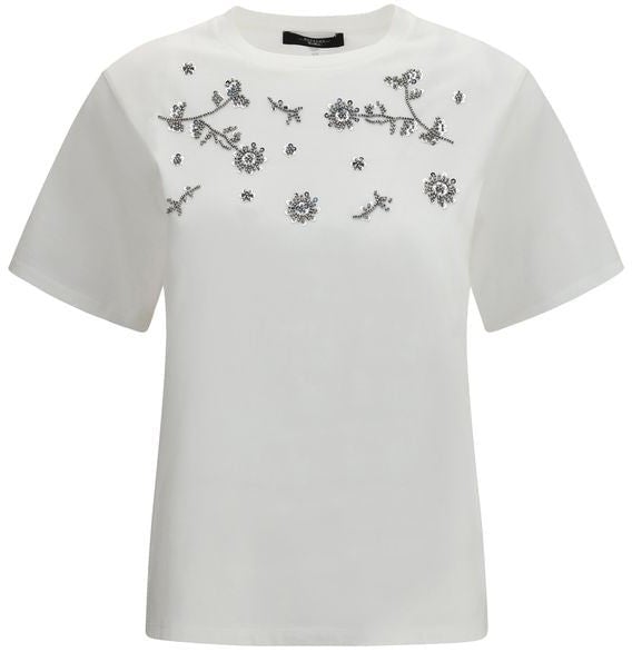 Max Mara Max Mara White Cotton T-Shirt Wit