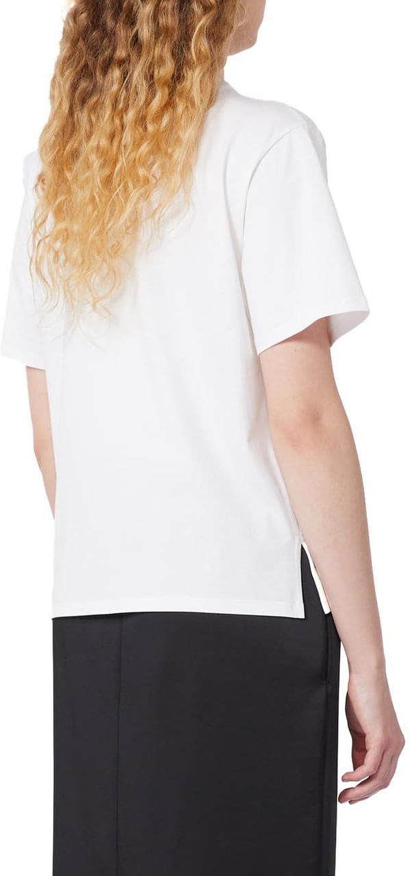 Max Mara T-Shirts And Polos Bianco Ricamo Fiori Wit