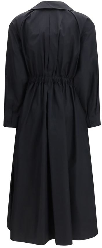 Max Mara Black Cotton Casual Dress Zwart