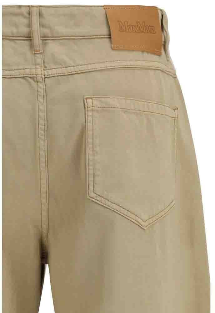 Max Mara Beige Cotton Casual Pants Beige