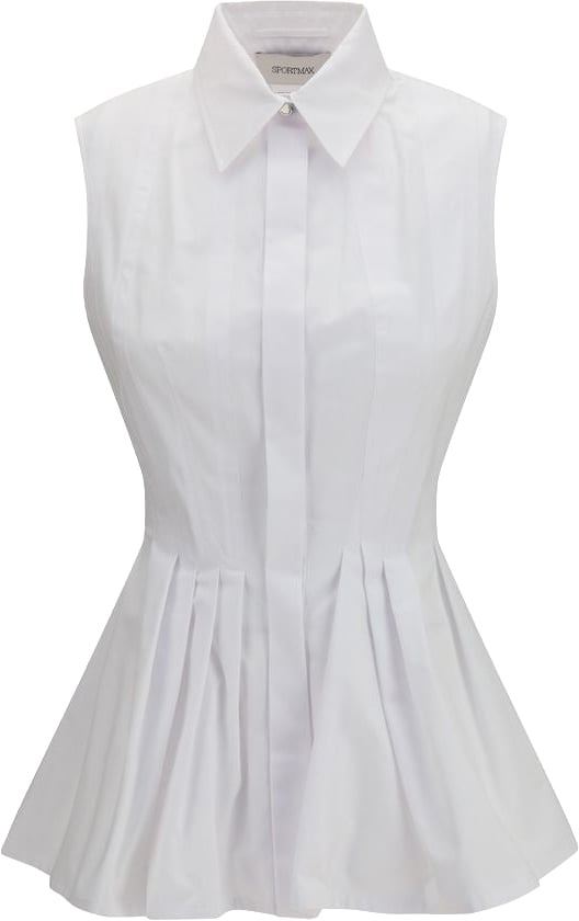 Max Mara White Cotton Shirt Wit