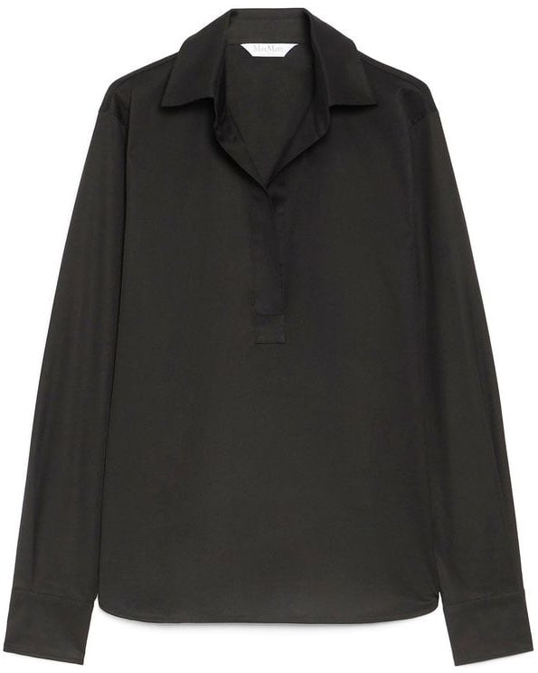 Max Mara Max Mara Black Cotton Shirt Zwart