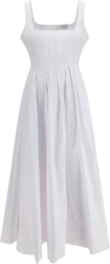 Max Mara White Cotton Casual Dress Wit