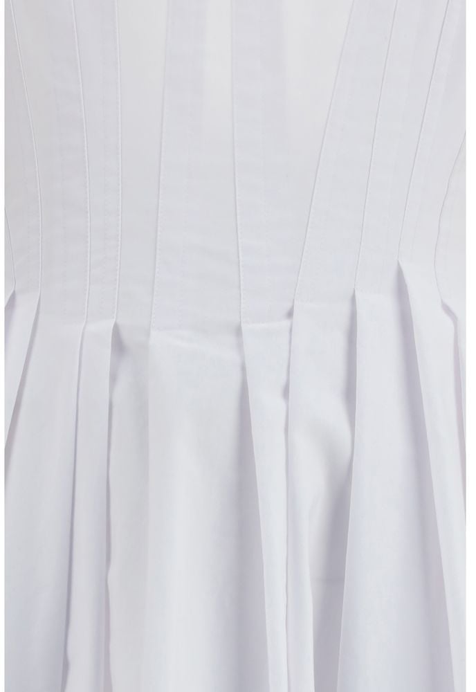 Max Mara White Cotton Casual Dress Wit