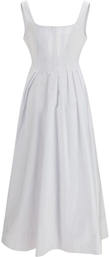Max Mara White Cotton Casual Dress Wit