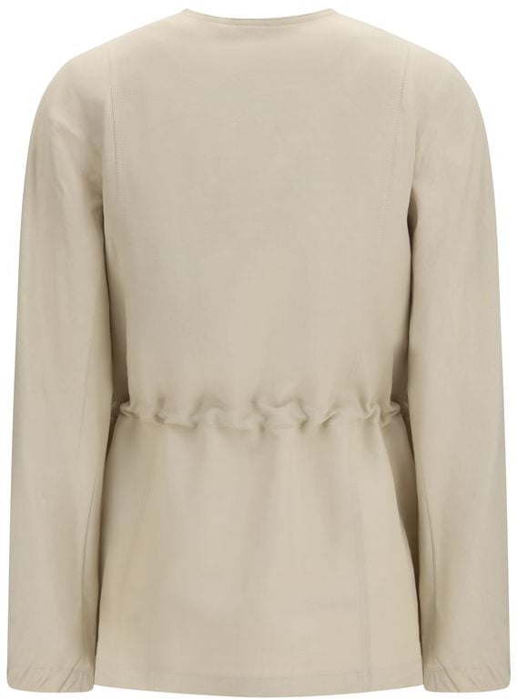 Max Mara Beige Linen Full-Length Jacket Beige