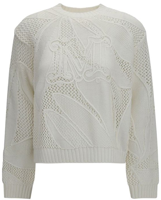 Max Mara Max Mara White Cotton Sweatshirt Wit