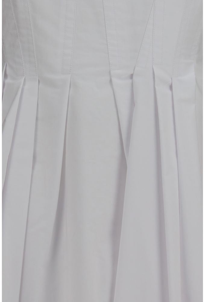 Max Mara White Cotton Casual Dress Wit