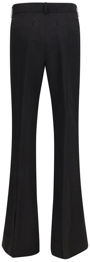 Max Mara Black Viscose Flared Pants Zwart