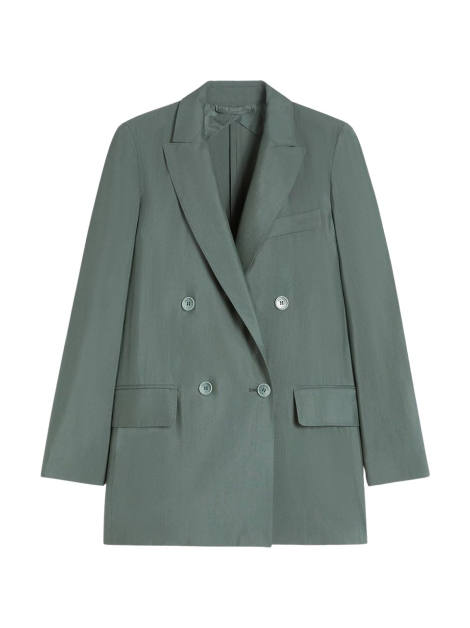 Max Mara Sage Green Pointed Lapels Linen Blazer Grijs