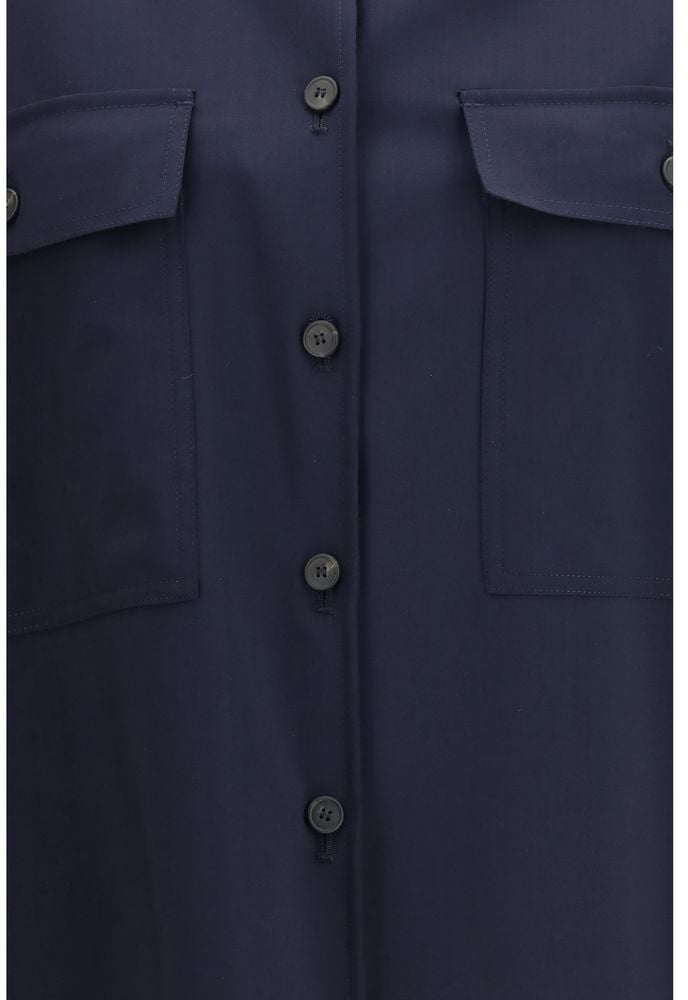 Max Mara Blue Wool Oves Aries Jacket Blauw