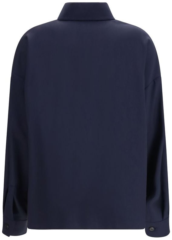 Max Mara Blue Wool Oves Aries Jacket Blauw