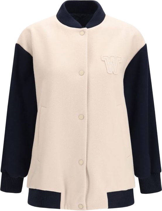 Max Mara Blue Wool Oves Aries Bomber Blauw