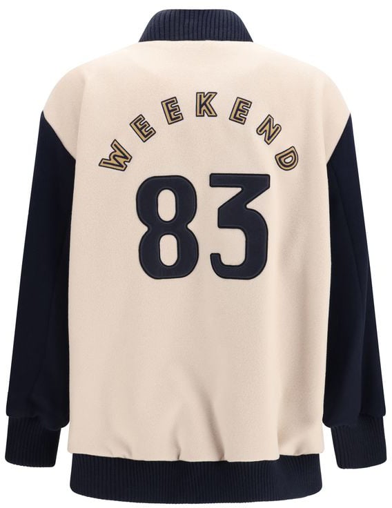 Max Mara Blue Wool Oves Aries Bomber Blauw