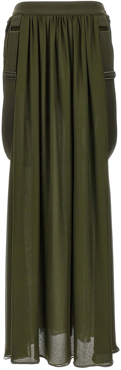Max Mara Bicolor Silk Mini Skirt Groen