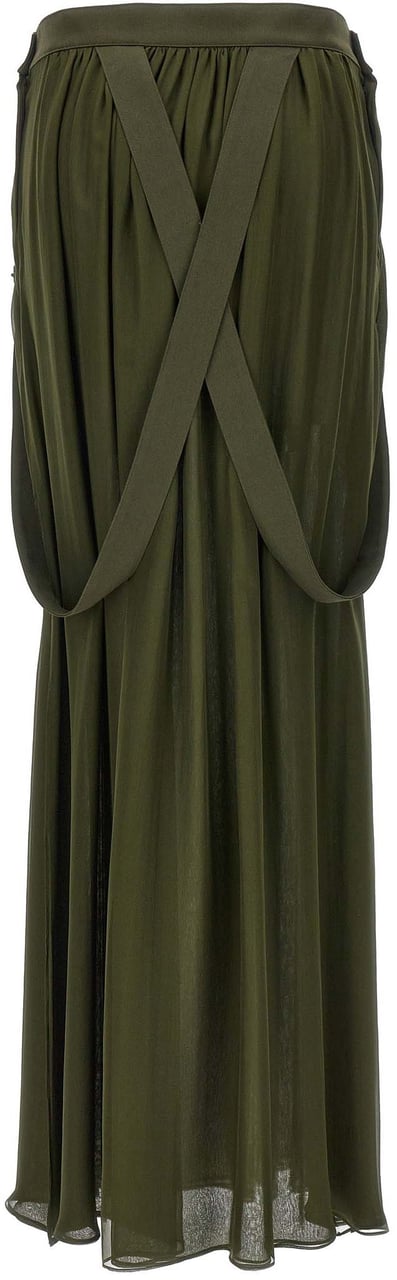 Max Mara Bicolor Silk Mini Skirt Groen