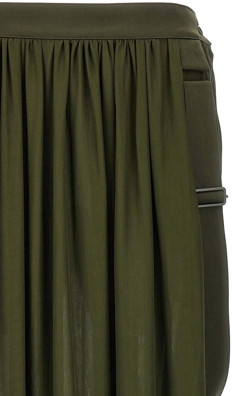 Max Mara Bicolor Silk Mini Skirt Groen