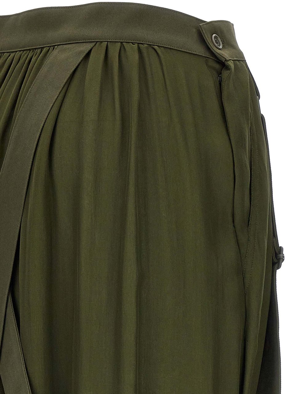 Max Mara Bicolor Silk Mini Skirt Groen