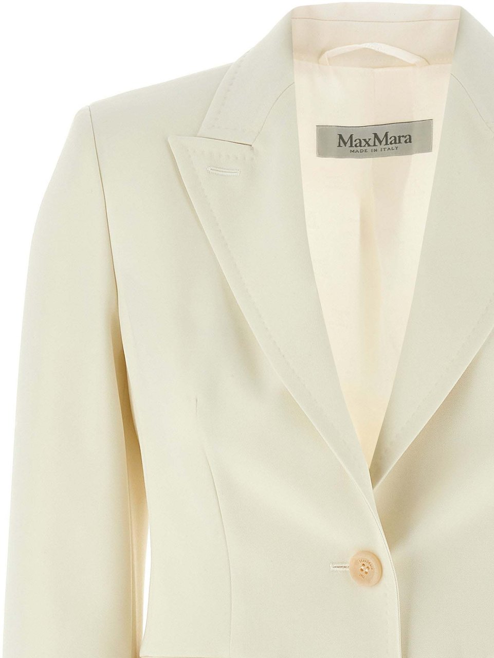 Max Mara White Virgin Wool Blazer Wit