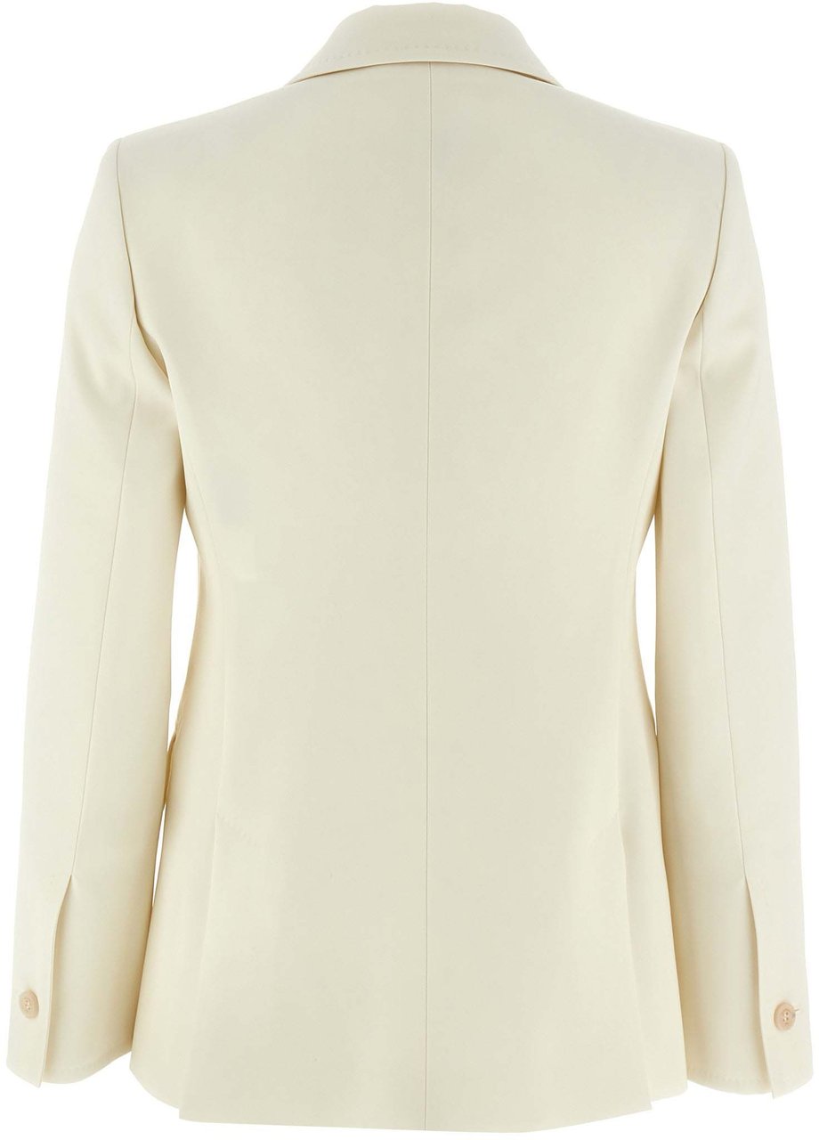 Max Mara White Virgin Wool Blazer Wit