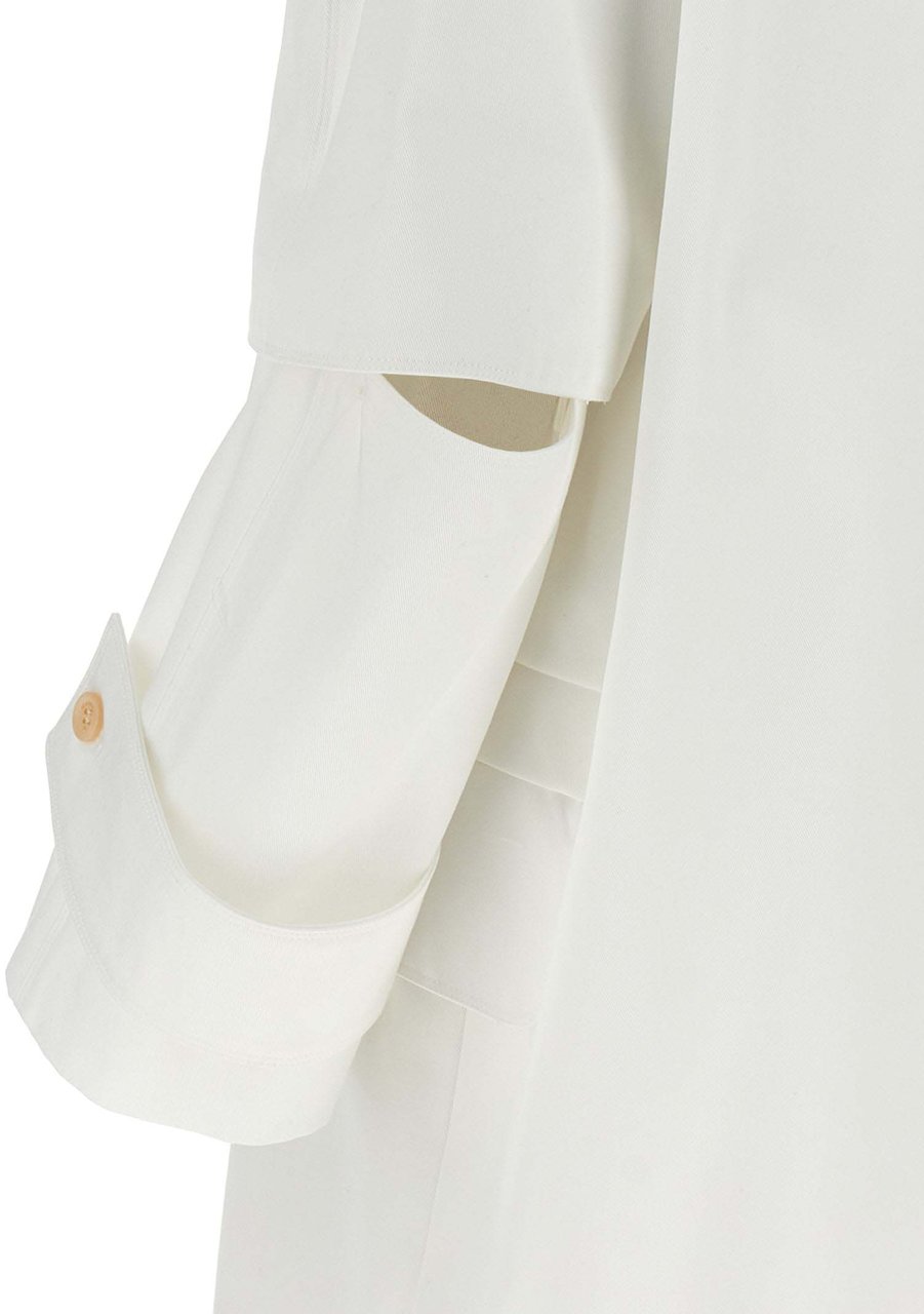 Max Mara White Cotton Coat Wit