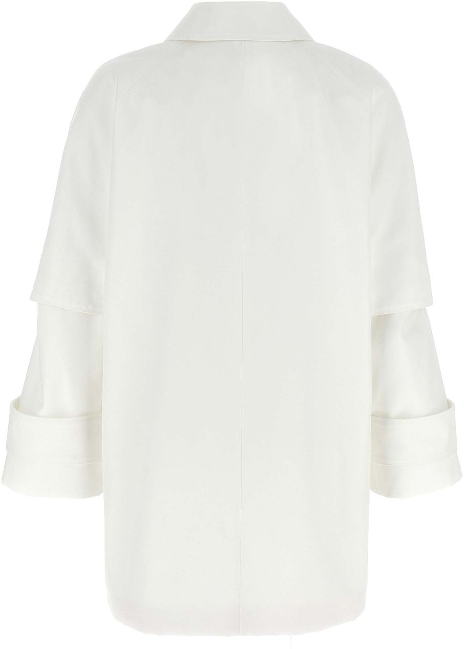 Max Mara White Cotton Coat Wit