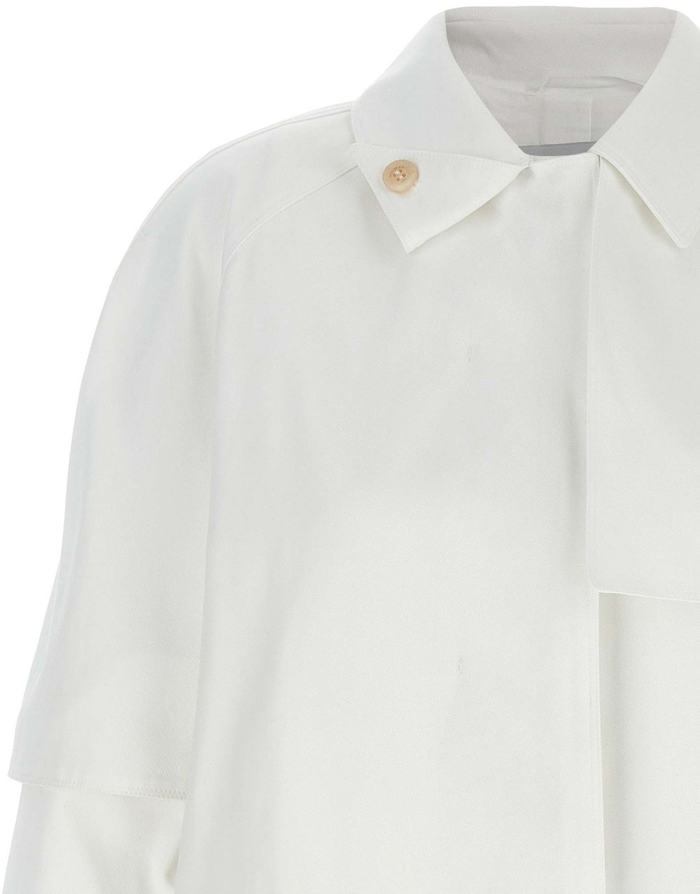 Max Mara White Cotton Coat Wit