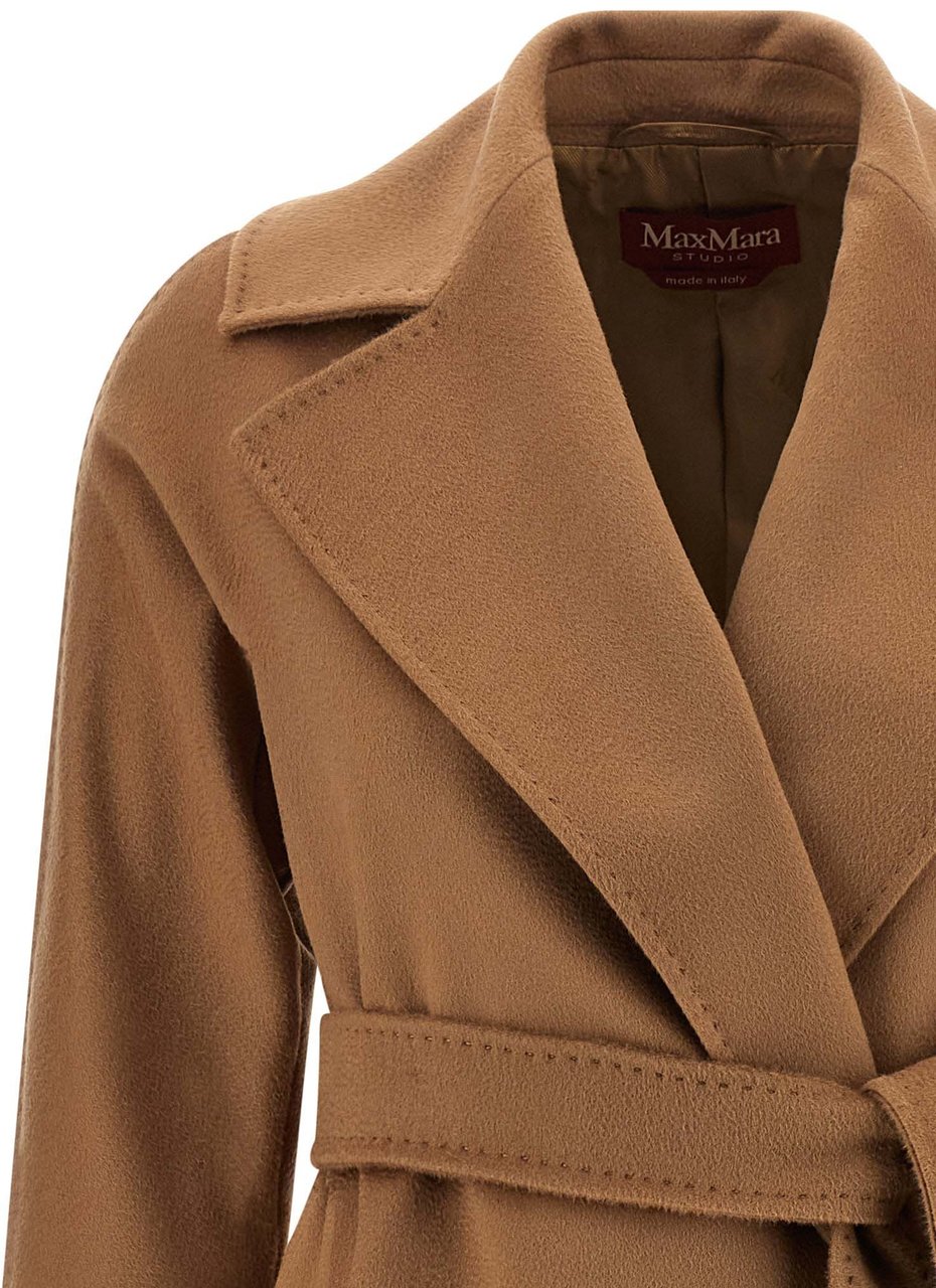 Max Mara Brown Virgin Wool Coat Bruin