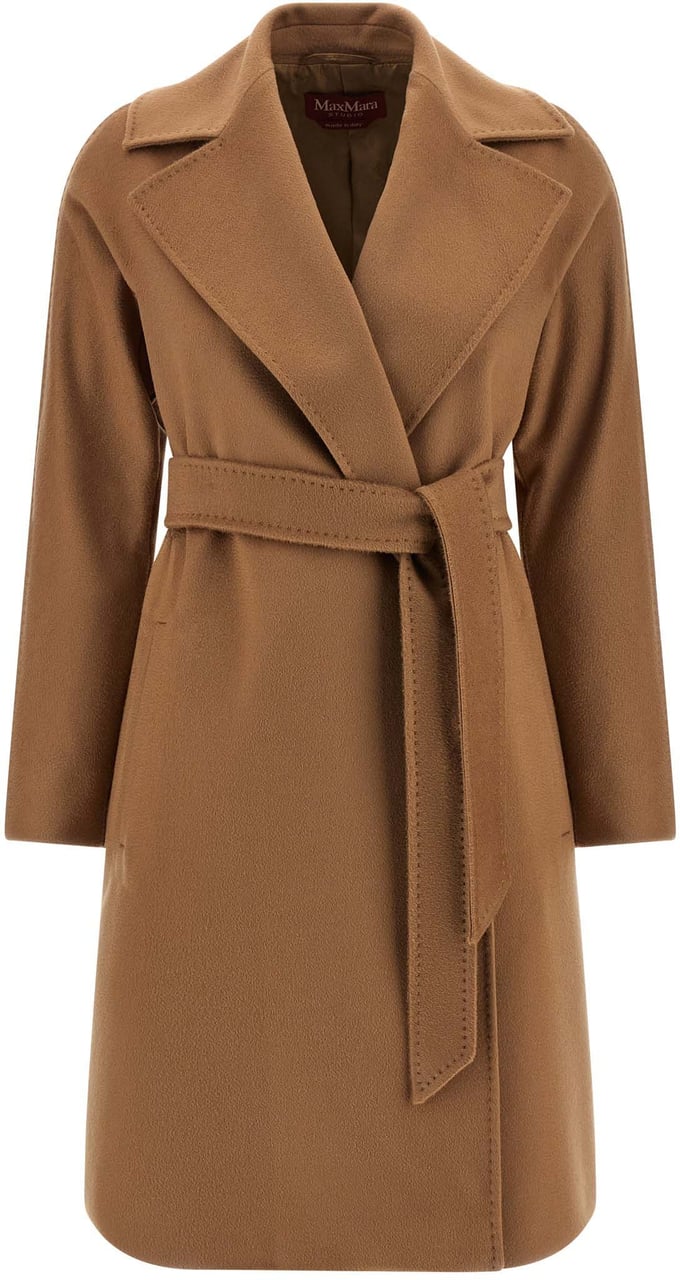 Max Mara Brown Virgin Wool Coat Bruin