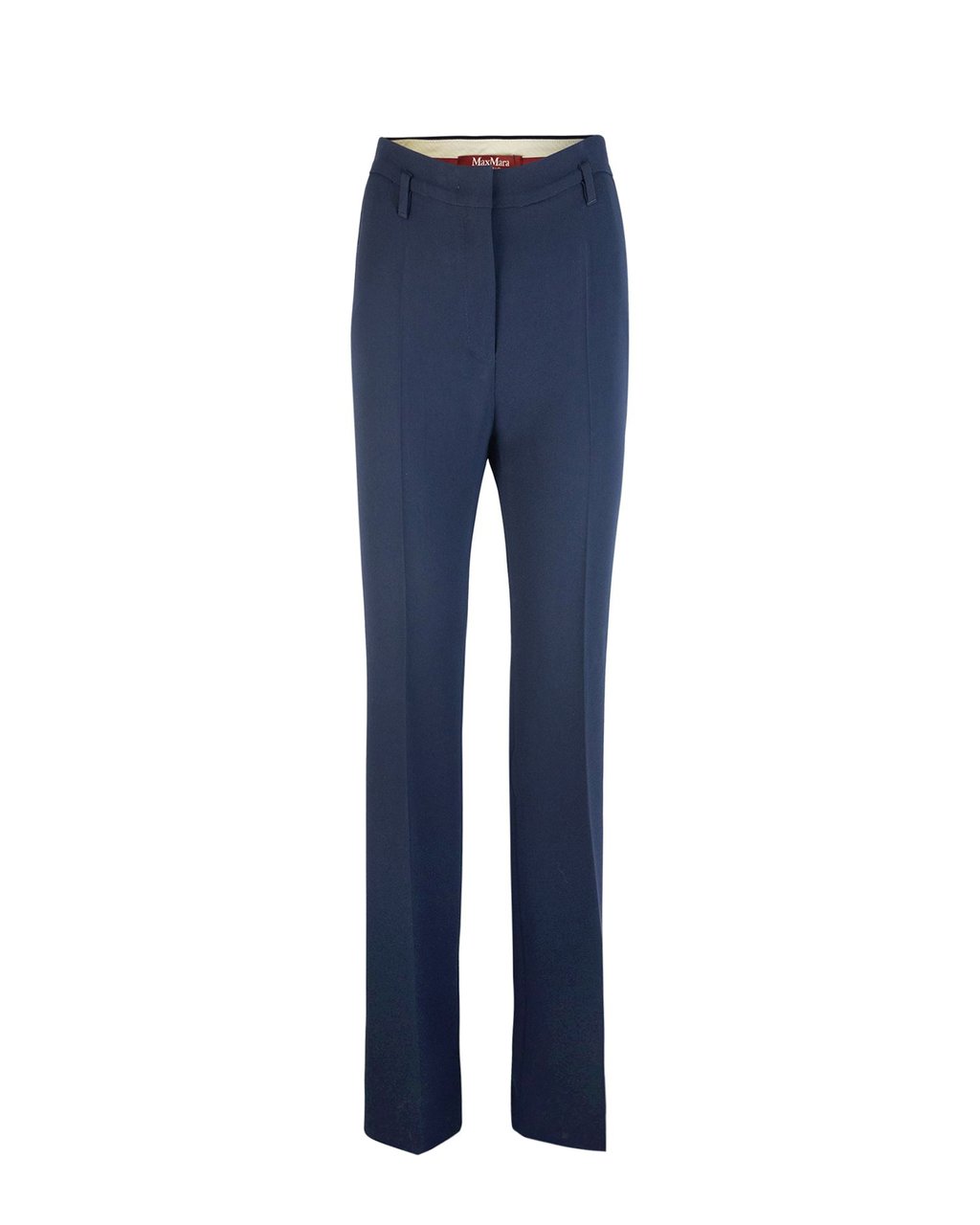 Max Mara Flared Cady Pants With Pressed Crease And Tailored Detailing Blauw
