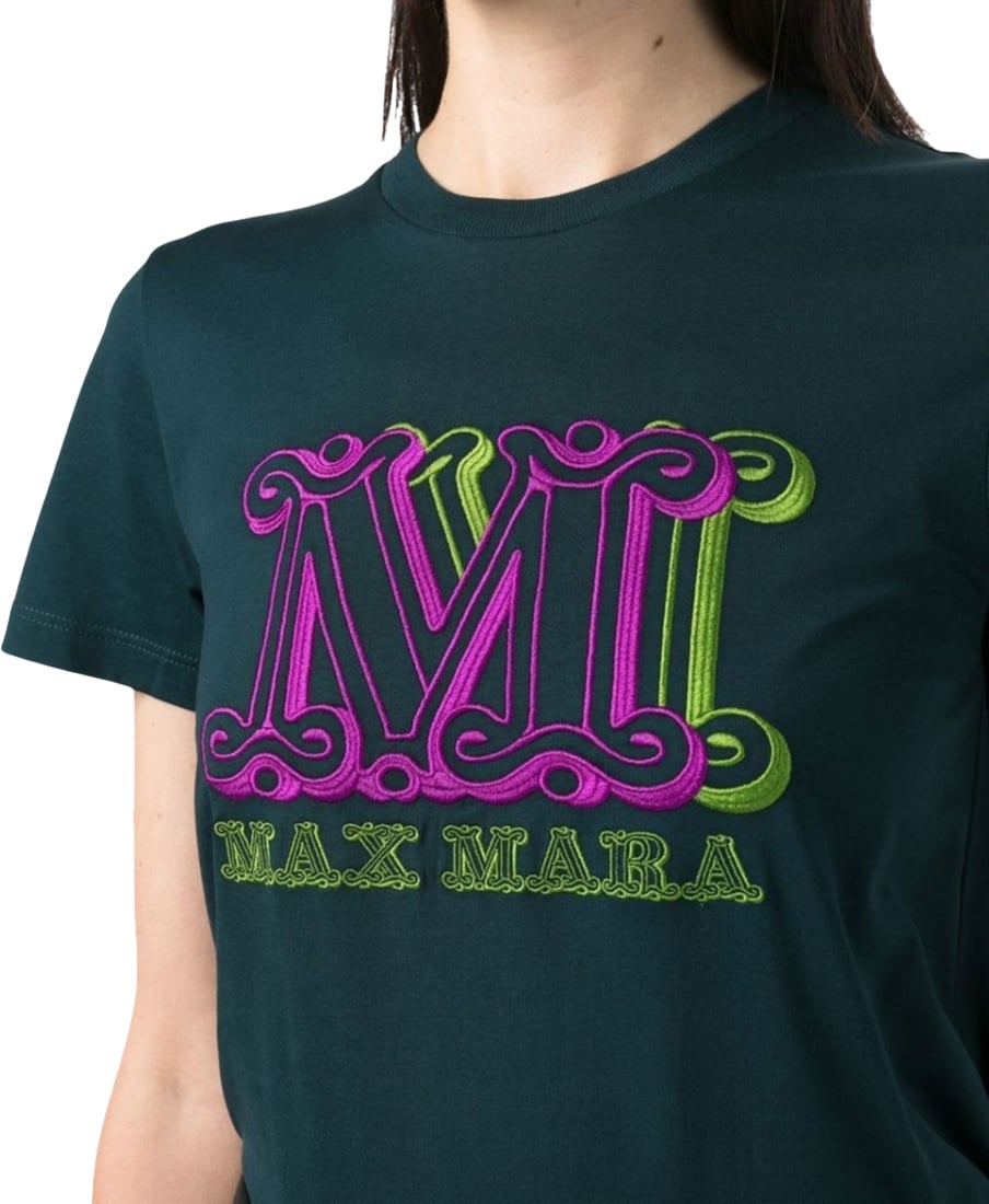 Max Mara T-shirt verde con monogramma M Groen