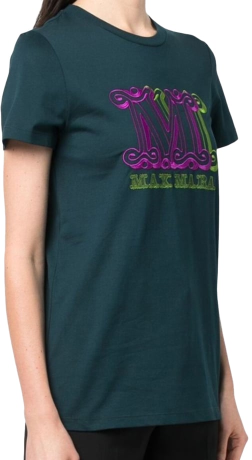 Max Mara T-shirt verde con monogramma M Groen