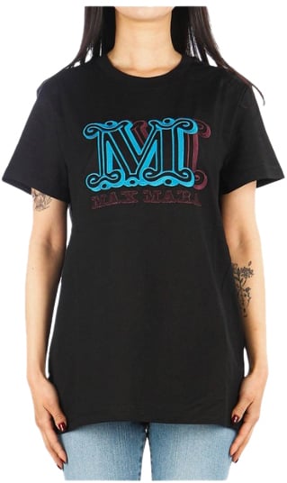 Max Mara T-shirt con monogramma M Zwart