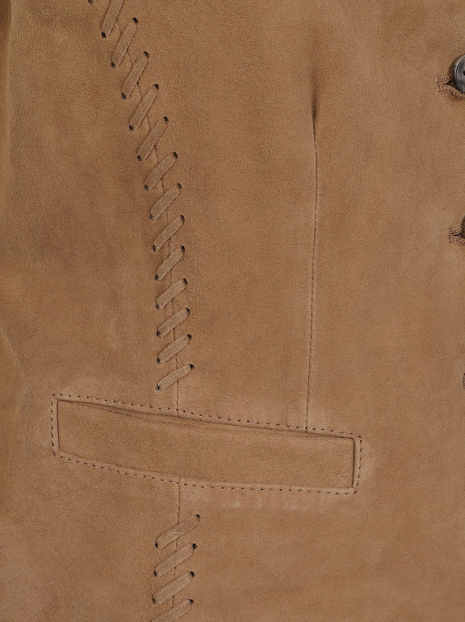 Max Mara Sleeveless Goat Leather Jacket with Tailored Fit and Front Pockets Bruin