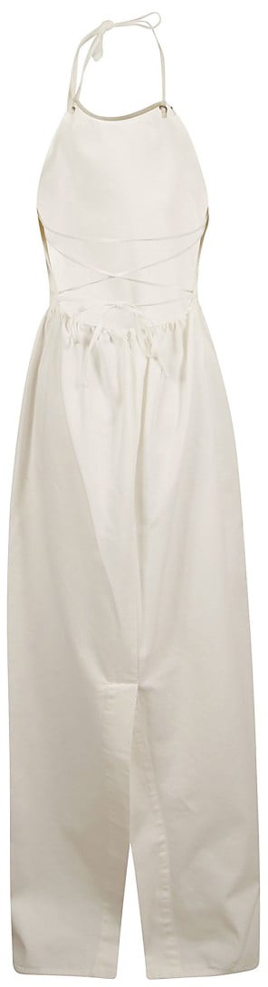 Max Mara Halter Neck Maxi Dress Neutraal