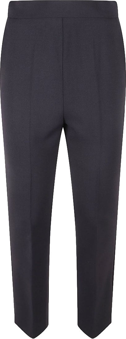 Max Mara Tailored Black Trousers With Structured Waistband Zwart