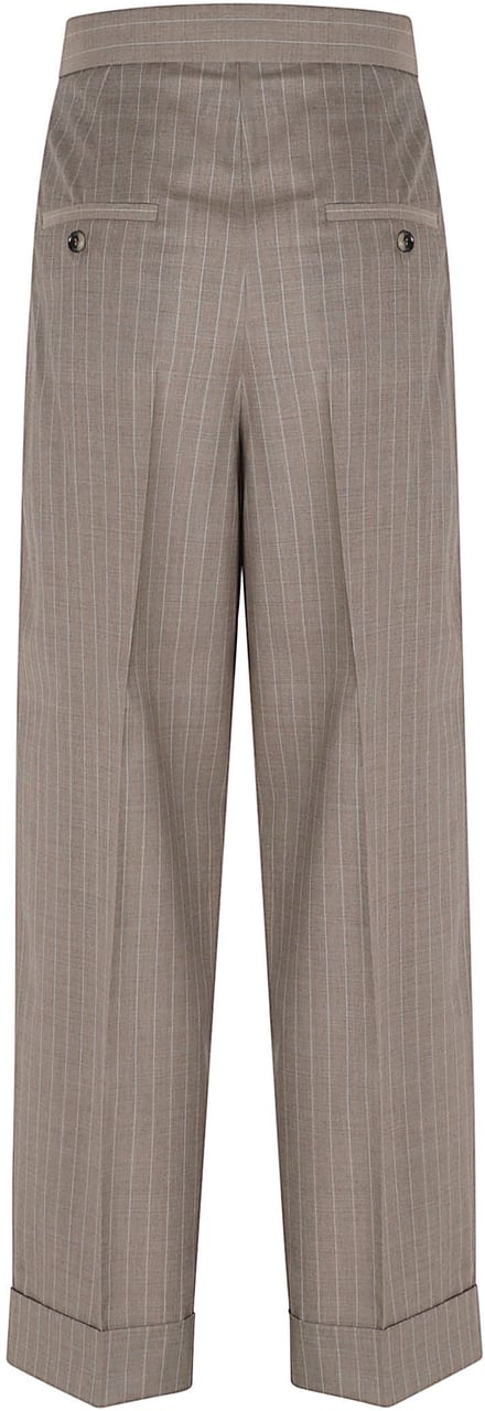 Max Mara Pinstripe Trousers With Front Closure Bruin