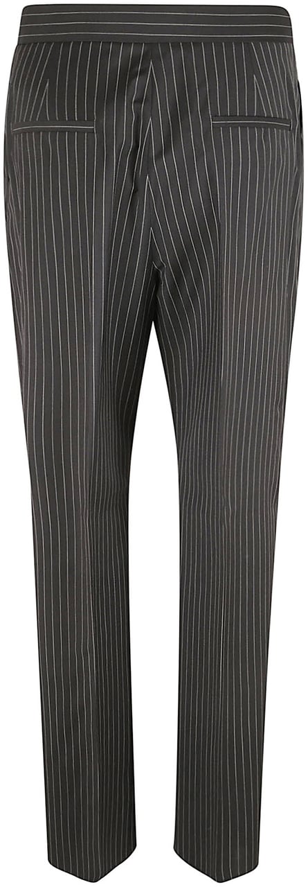Max Mara Classic Straight-Leg Trousers With Vertical Pinstripes Zwart