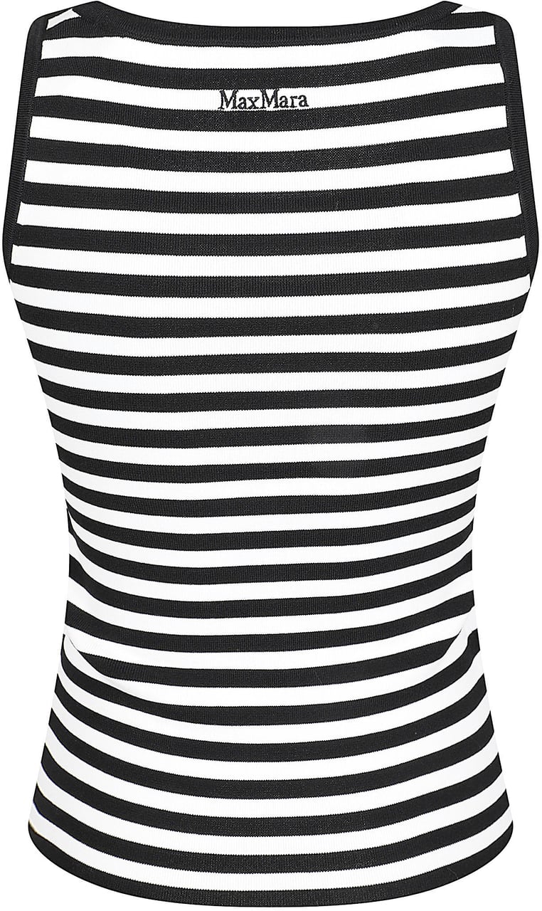 Max Mara Sleeveless Striped Top with Fitted Silhouette Zwart