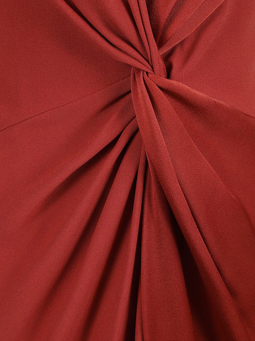 Max Mara Red Dress With Deep V-Neckline Rood