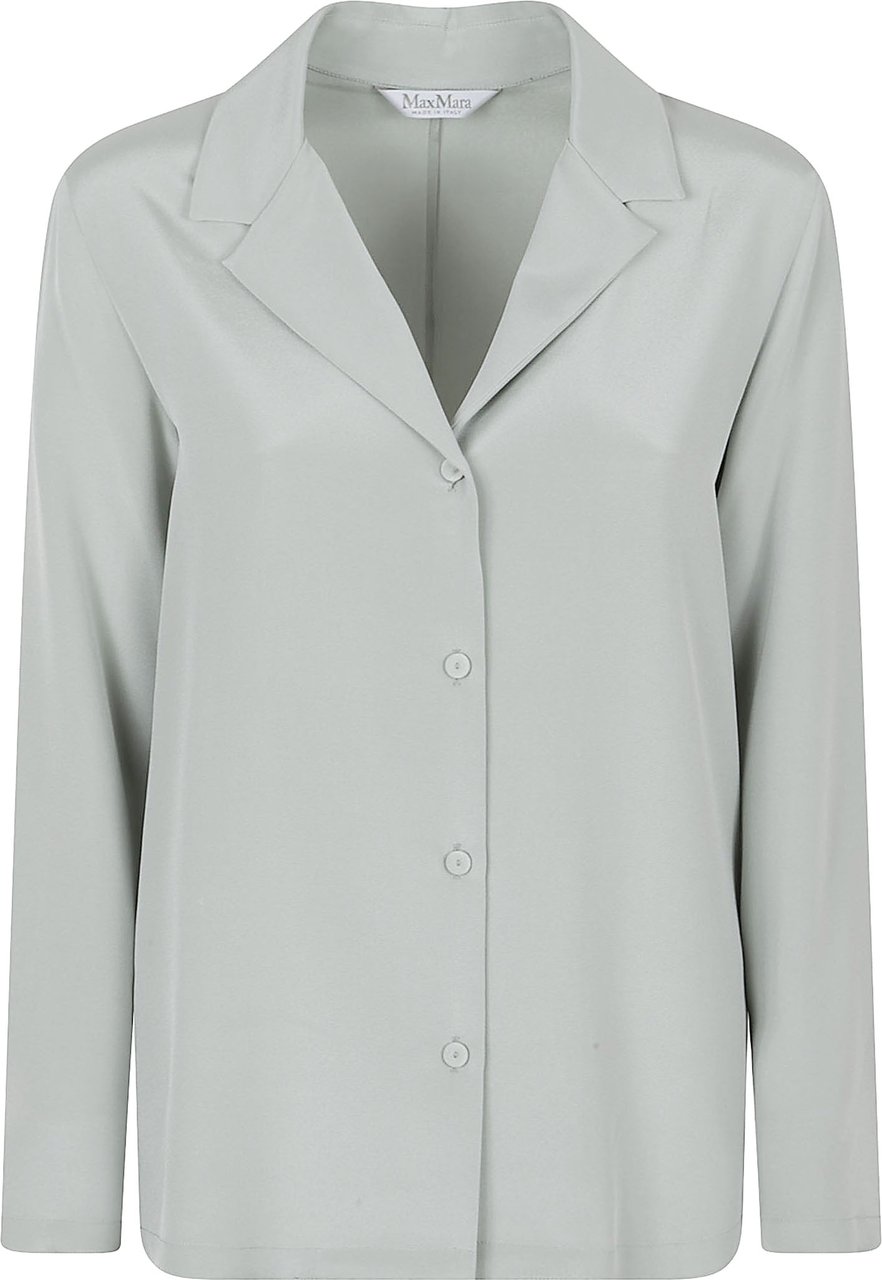 Max Mara Adjustable Volume Silk Crêpe De Chine Shirt Wit