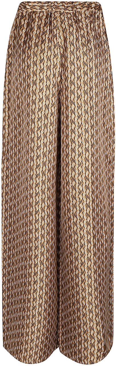 Max Mara High-Waist Wide-Leg Trousers with Geometric Texture Bruin